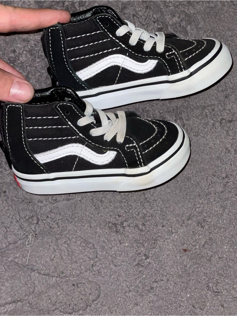 Vans Black and White High-Top Kids Sneakers